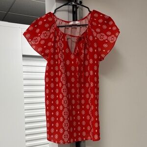 Simple Fun Women’s Red Patterned relax blouse Size medium